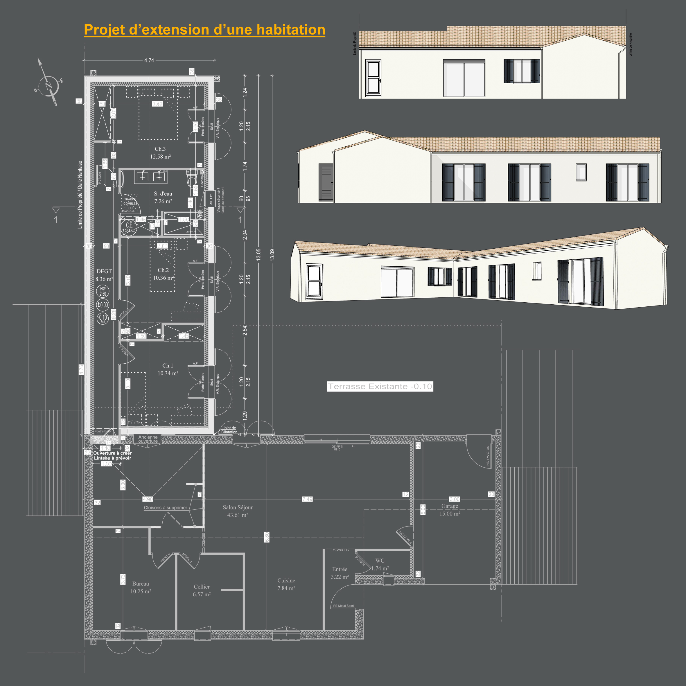 122 m²,maison 4 Chambres + garage